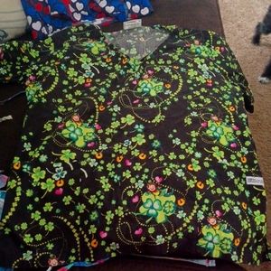 St Patrick Day scrub top